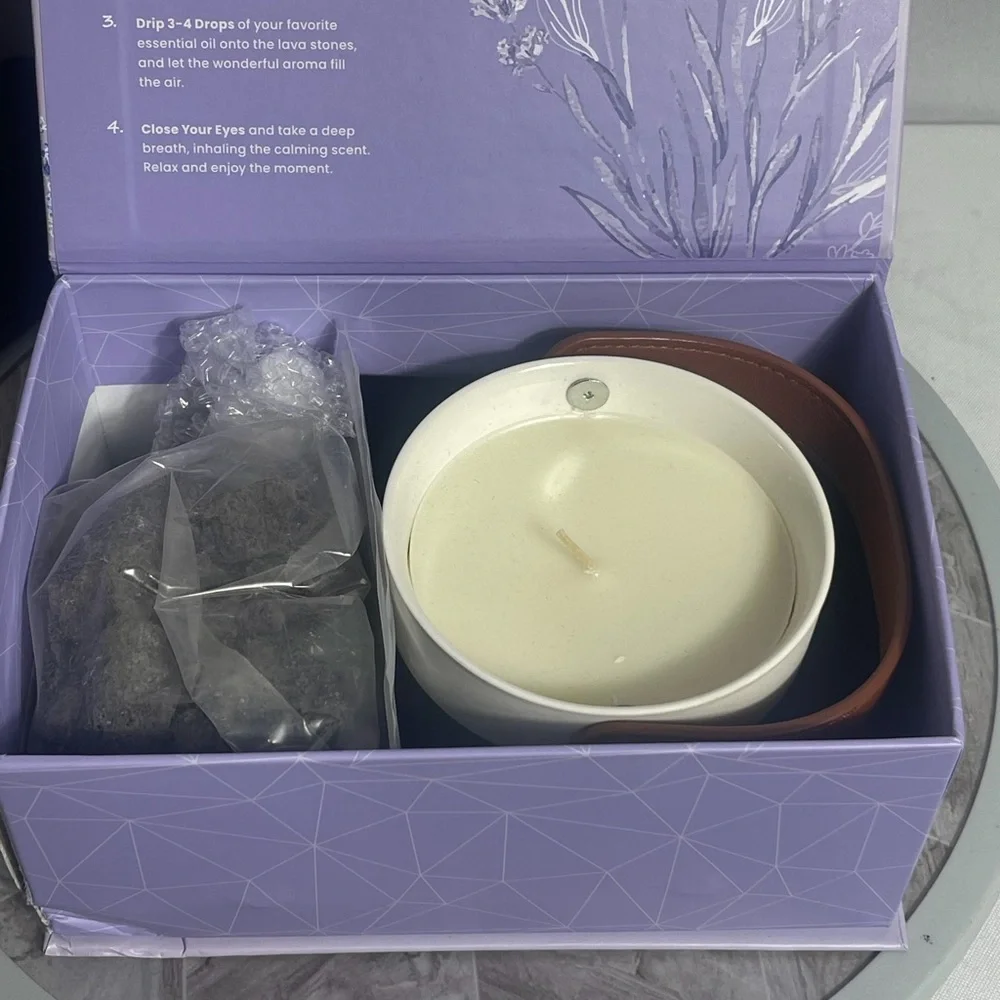 Yogi Lavender Candle & Crystals Harmony Set Soy Aromatherapy Gift Box